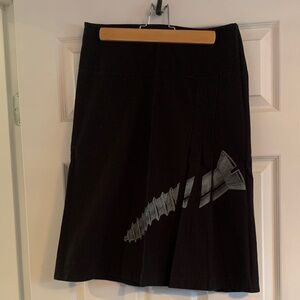 Smoking Lily Skirt with Silk-Screened Screw Design